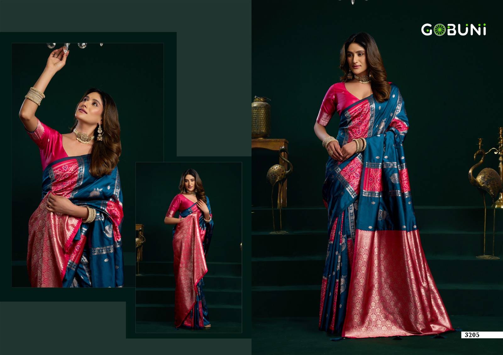 SWARA BY GOBUNI 3201 TO 3206 Series Indian Traditional Wear Collection Beautiful Stylish Fancy Colorful Occasional Wear Silk Sarees At Wholesale Price